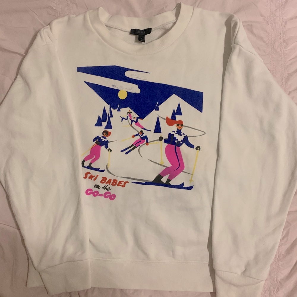 J Crew Ski Babes On the Go-Go Crew Neck Sweater